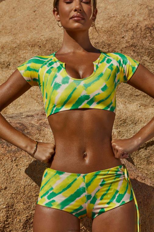 nők Oh Polly zöld nyomat delos zsákmányos úszónadrág 6F8P8909