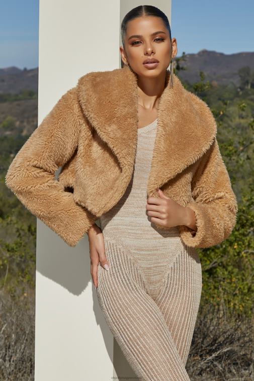 nők Oh Polly Cser tekerje be levágott, túlméretezett galléros mackódzseki 6F8P8828