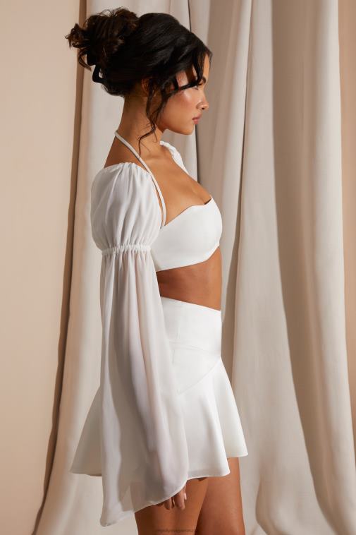 nők Oh Polly fehér kateri hosszú puff ujjú karkötő 6F8P8583