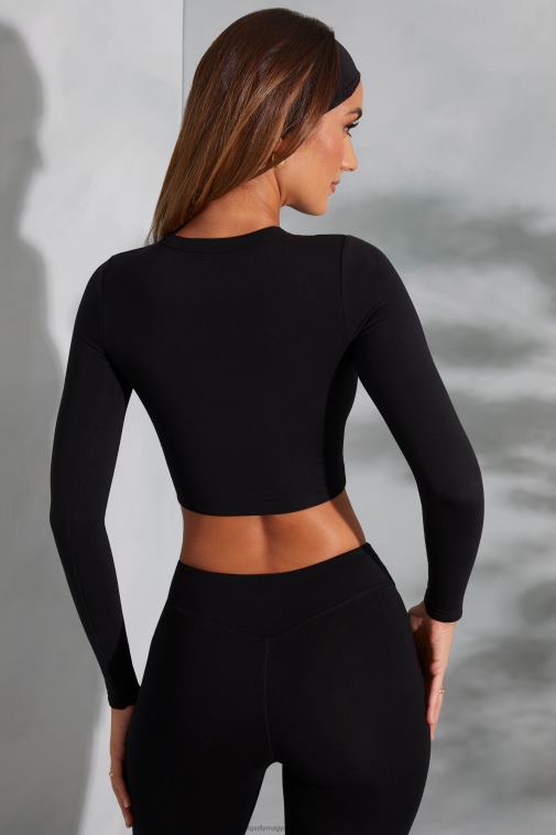 nők Oh Polly fekete lori kerek nyakú, hosszú ujjú felső 6F8P8589