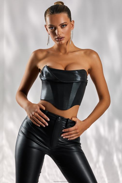 nők Oh Polly fekete reggeli csókok vállnélküli bustier 6F8P8668