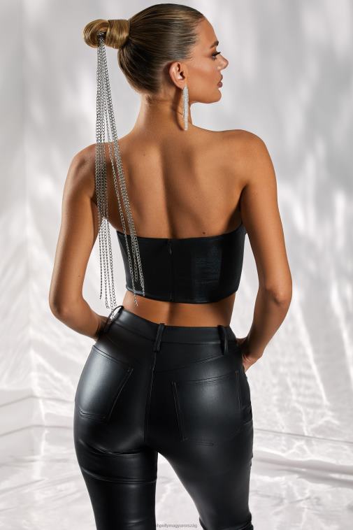 nők Oh Polly fekete reggeli csókok vállnélküli bustier 6F8P8668