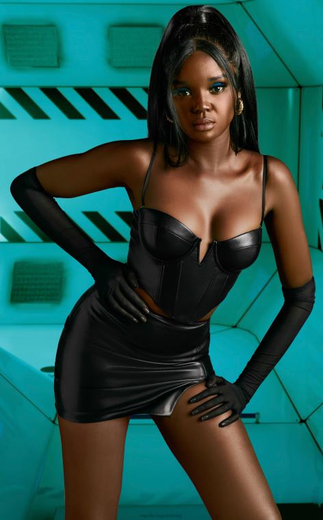 nők Oh Polly fekete valami új műbőr fűző felső 6F8P8679