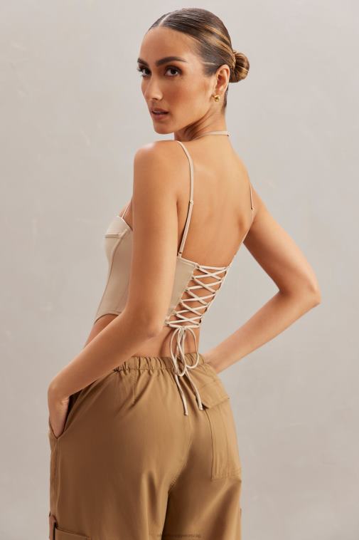 nők Oh Polly kő centaine szögletes nyakú fűző felső 6F8P8609