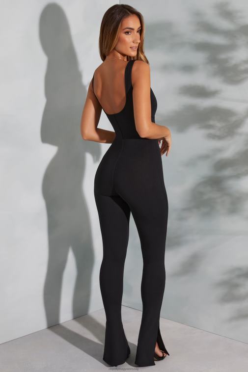 nők Oh Polly fekete axelle sweetheart nyakkivágású flare hem jumpsuit 6F8P8766