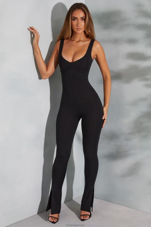 nők Oh Polly fekete axelle sweetheart nyakkivágású flare hem jumpsuit 6F8P8766