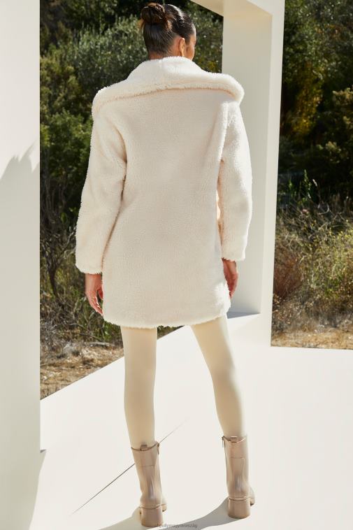 nők Oh Polly elefántcsont ölelj kendős galléros mackókabátot 6F8P8860