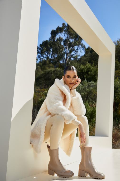 nők Oh Polly elefántcsont ölelj kendős galléros mackókabátot 6F8P8860