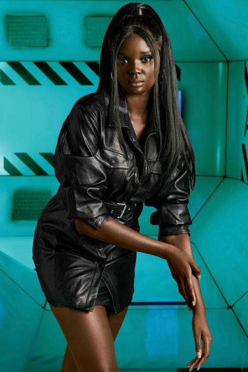 nők Oh Polly fekete derék az időd műbőr öves kabát 6F8P8836