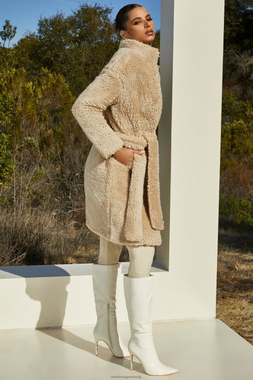 nők Oh Polly krém főnököves műszőrme kabát 6F8P8861