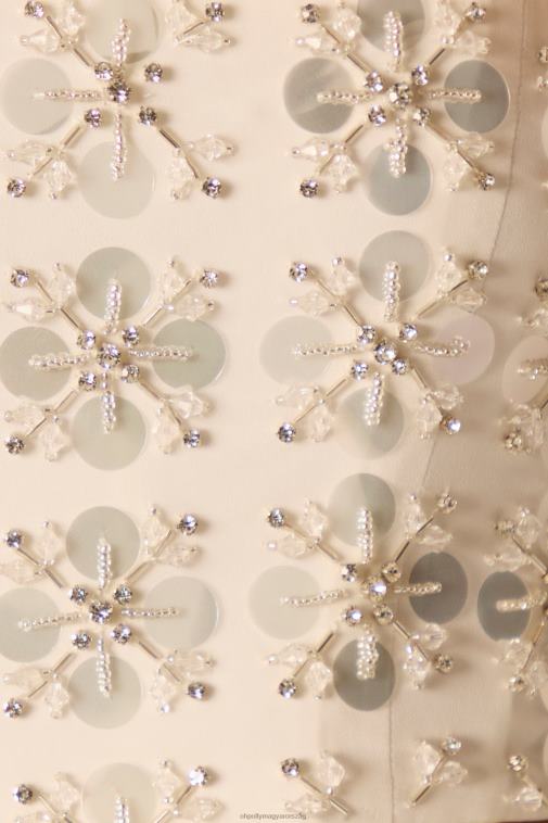 nők Oh Polly elefántcsont maia kézzel díszített bandeau fűzős crop top 6F8P8599