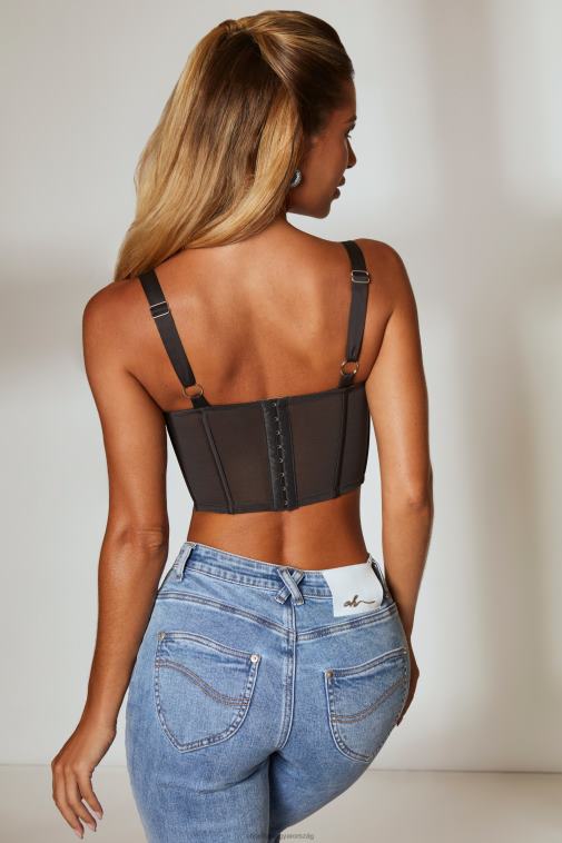 nők Oh Polly fekete borderline fűző crop top 6F8P8641