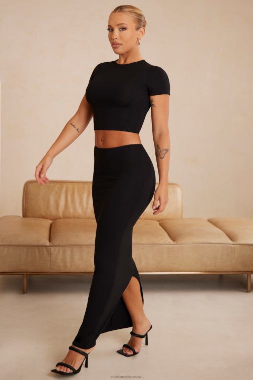 nők Oh Polly fekete myaree sapka ujjú crop top 6F8P8717