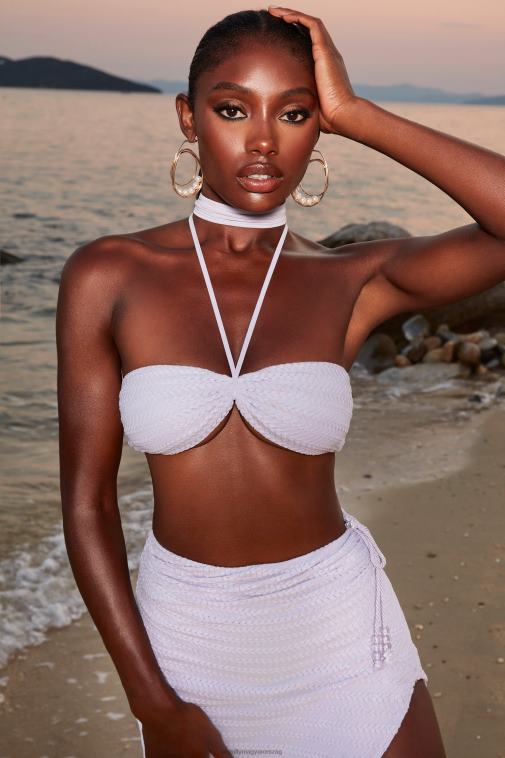 nők Oh Polly halványlila arany fényű kötőfék nyak horgolt crop top 6F8P8691