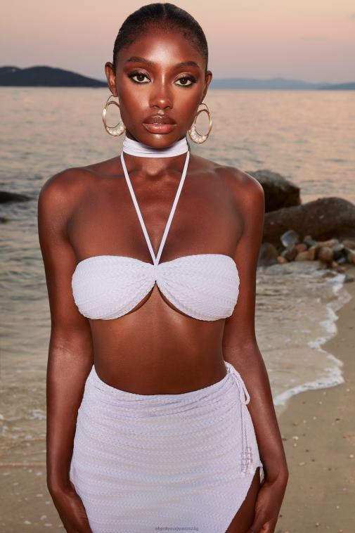 nők Oh Polly halványlila arany fényű kötőfék nyak horgolt crop top 6F8P8691