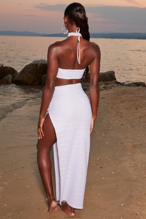 nők Oh Polly halványlila arany fényű kötőfék nyak horgolt crop top 6F8P8691