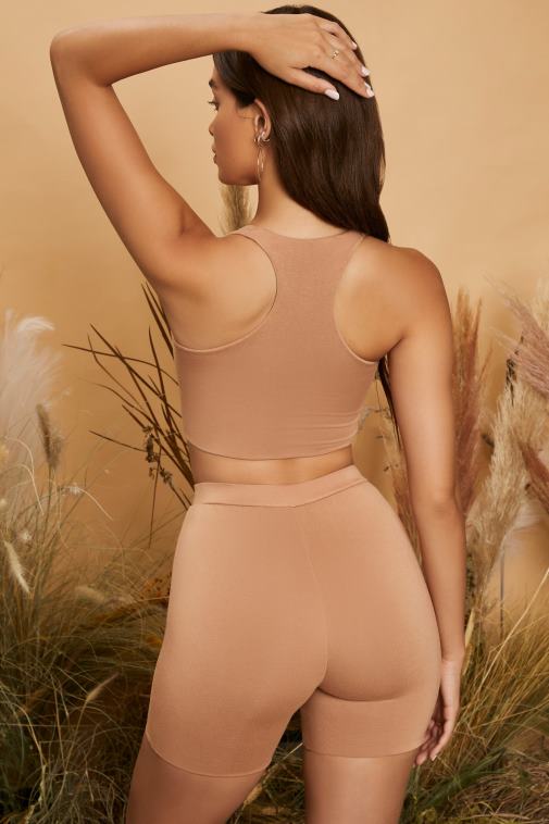 nők Oh Polly mohaachát világos és szögletes, szögletes nyakú crop top 6F8P8695