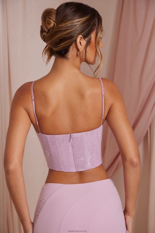 nők Oh Polly poros rózsaszín lena csipkefűző crop top 6F8P8593