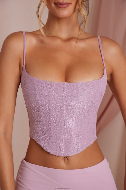nők Oh Polly poros rózsaszín lena csipkefűző crop top 6F8P8593
