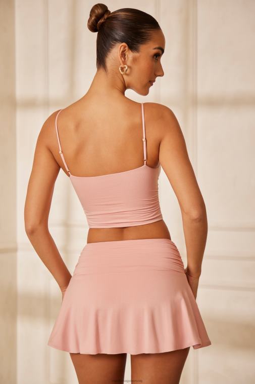 nők Oh Polly rózsaszín angelo v nyakú, rovátkolt crop top 6F8P8611