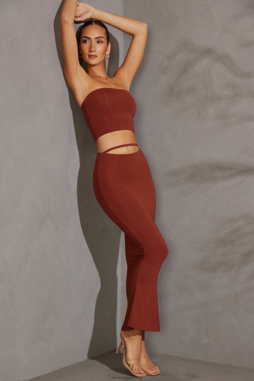 nők Oh Polly tégla thai bandeau crop top 6F8P8629