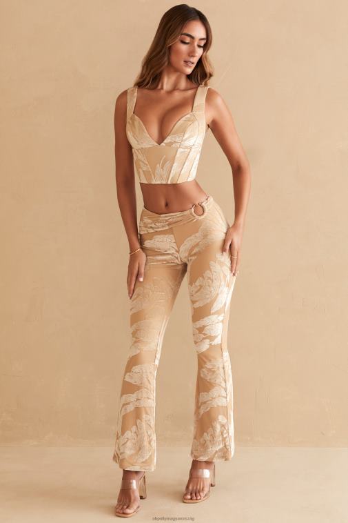 nők Oh Polly bézs nyomat defne gyűrűs részlet csizmanadrág 6F8P8832