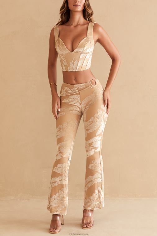 nők Oh Polly bézs nyomat defne gyűrűs részlet csizmanadrág 6F8P8832