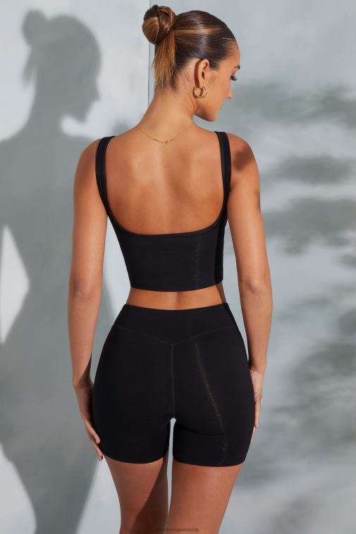 nők Oh Polly fekete taron magas derekú motoros rövidnadrág 6F8P8763