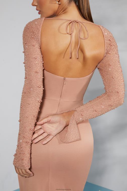 nők Oh Polly bézs san Marino díszített oldalra osztott maxi ruha 6F8P8232