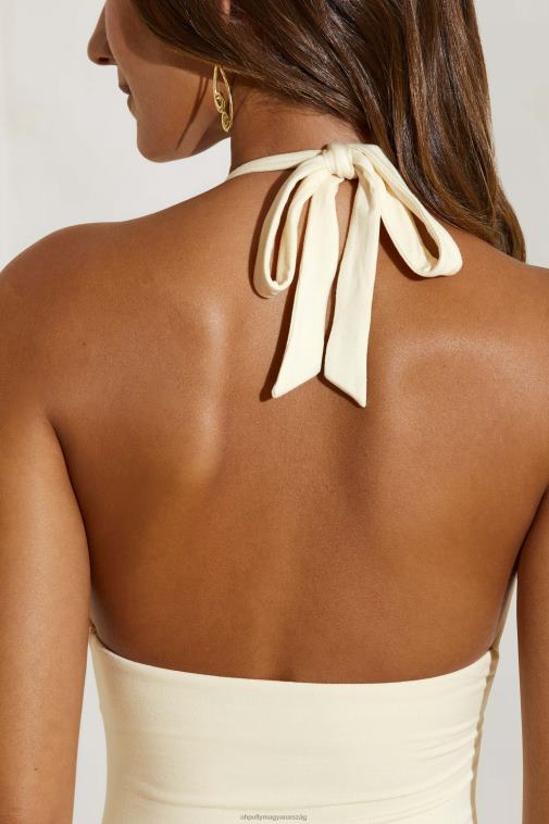 nők Oh Polly elefántcsont mei magas hasított kötőfék nyakú maxiruha 6F8P8200