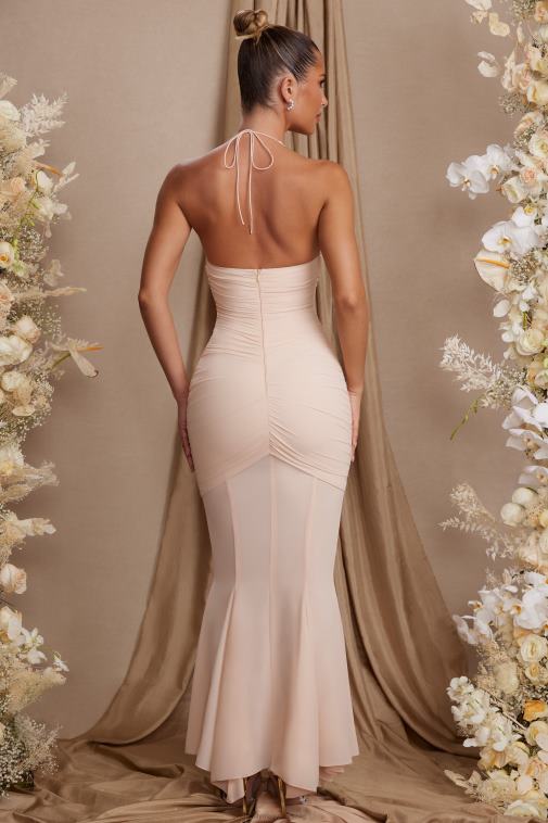 nők Oh Polly krém etta halterneck kivágott maxi ruha 6F8P893