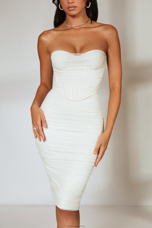 nők Oh Polly elefántcsont első osztályú fűzős midi ruha 6F8P8302