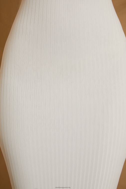 nők Oh Polly fehér tayah versenyző nyakú bordás midi ruha 6F8P8234