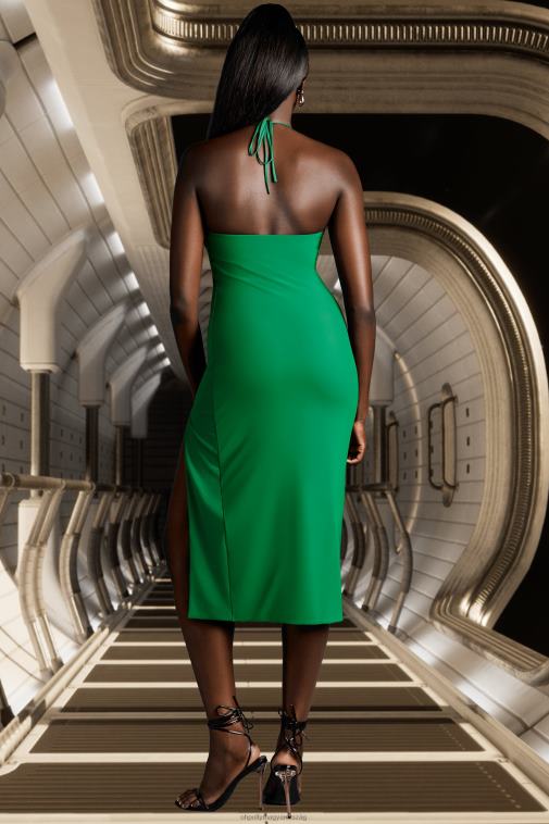 nők Oh Polly zöld új energia kivágott midi ruha 6F8P8473