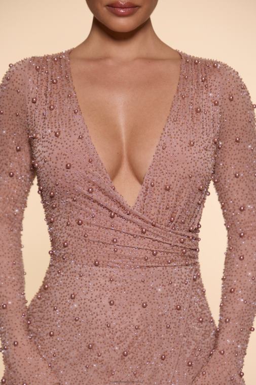 nők Oh Polly bézs chelsea díszítéssel díszített pakolás a vonalas miniruhán 6F8P862