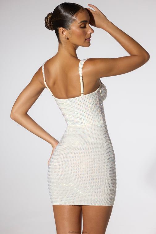 nők Oh Polly elefántcsont ines díszítésű fűzős miniruha 6F8P826