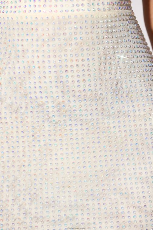 nők Oh Polly elefántcsont ines díszítésű fűzős miniruha 6F8P826