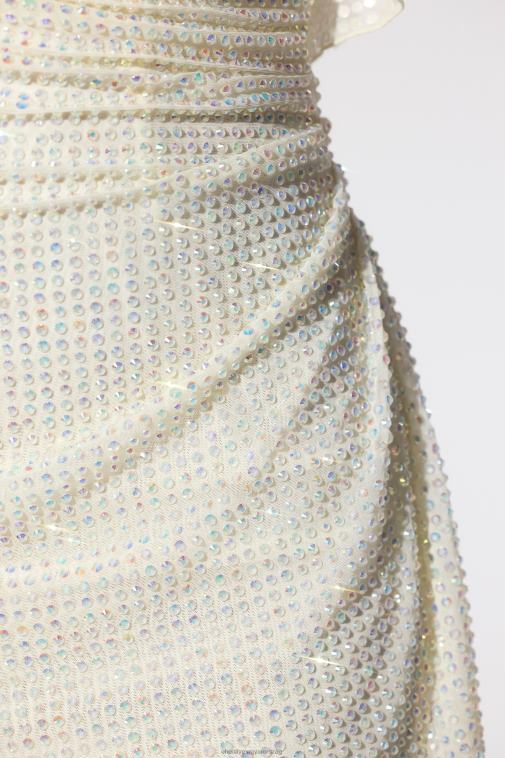 nők Oh Polly elefántcsont perla díszítésű fűzős kaftán miniruha 6F8P829