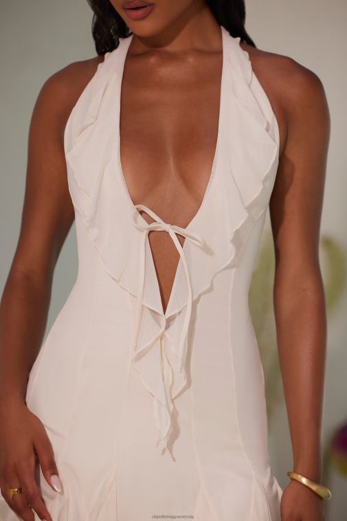 nők Oh Polly elefántcsont sienna kötőfék nyakú fodros a-vonalú miniruha 6F8P819