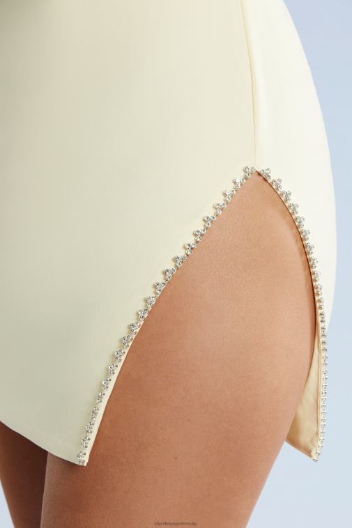 nők Oh Polly elefántcsont tate cowl nyakú comb hasított miniruha 6F8P8319