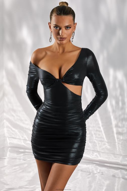 nők Oh Polly fekete tökéletes számomra kivágott mini ruha 6F8P8417