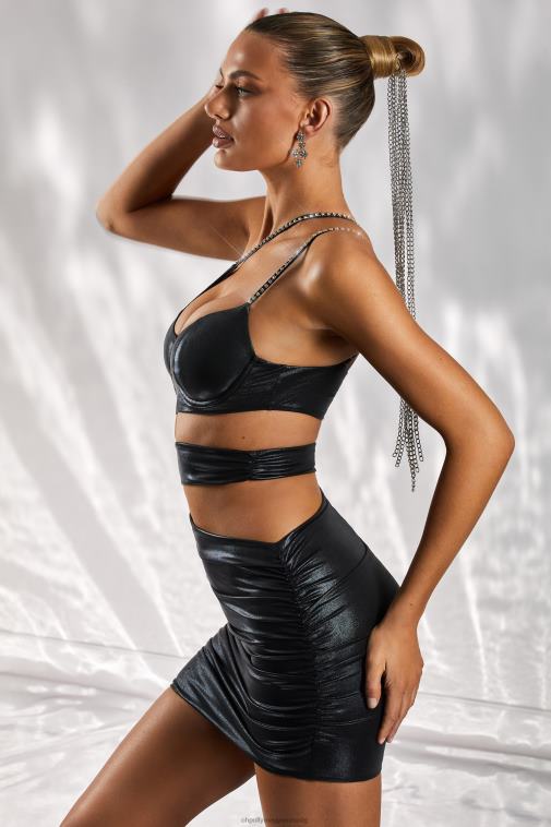 nők Oh Polly fekete titkos vágy kivágott mini ruha 6F8P8426