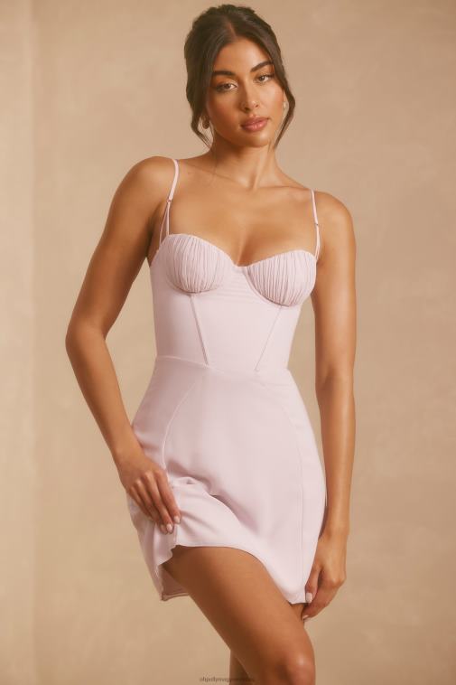 nők Oh Polly halványlila elwira Georgette egy vonalú fűzős miniruha 6F8P84