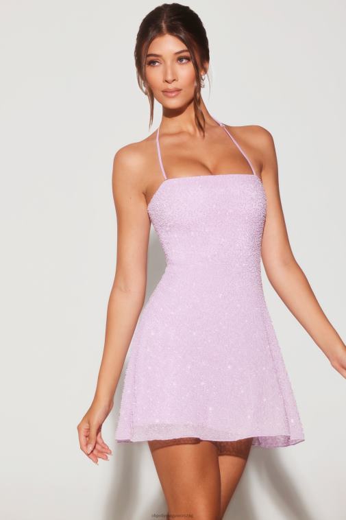 nők Oh Polly halványlila salerno díszítésű, több viseletű a-vonalú miniruha 6F8P89