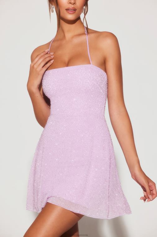 nők Oh Polly halványlila salerno díszítésű, több viseletű a-vonalú miniruha 6F8P89