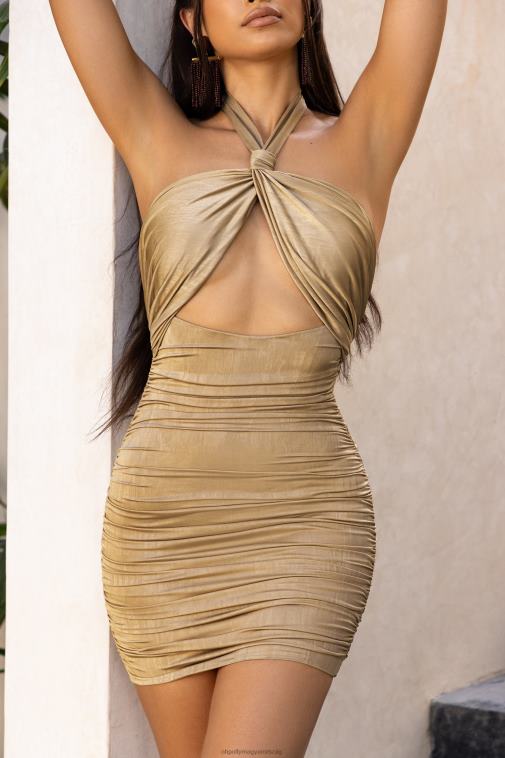 nők Oh Polly kő már csomó túl késő csomó részlet kivágott domború mini ruha 6F8P8505