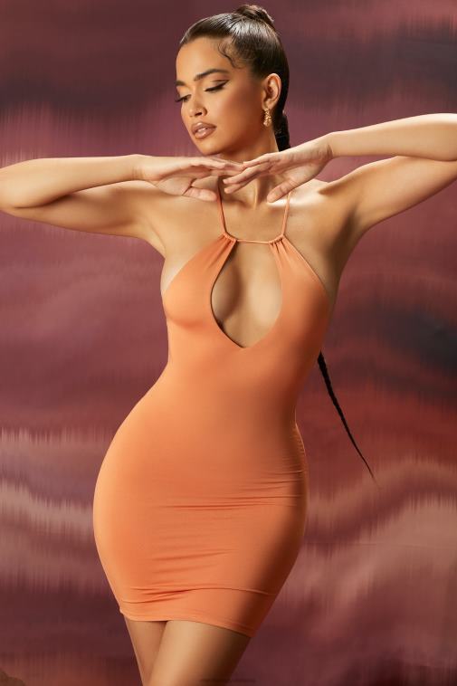 nők Oh Polly karamella csábító sorsú több pántos kulcslyuk miniruha 6F8P8531