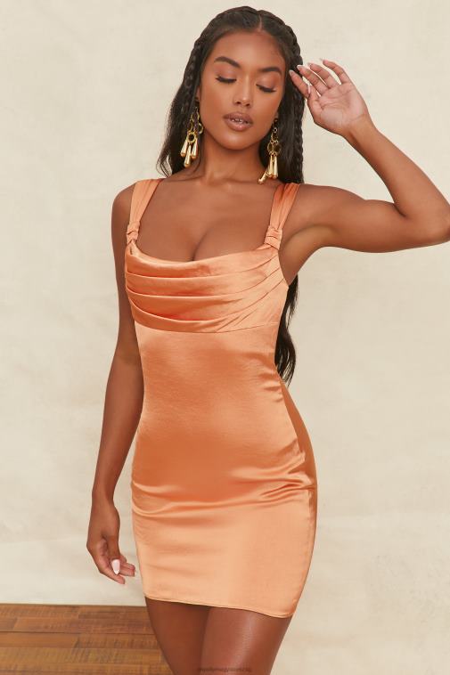 nők Oh Polly karamella csomó egy délibáb csomó pántos burkolat mini ruha 6F8P8539