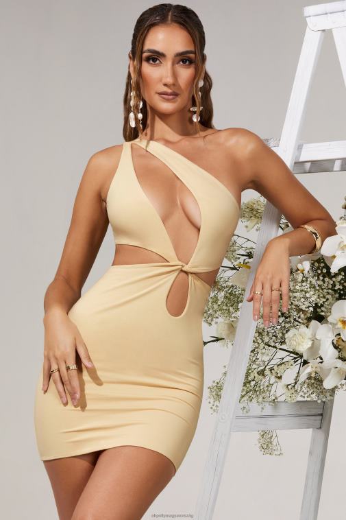 nők Oh Polly krém orla aszimmetrikus csavaros miniruha 6F8P8339