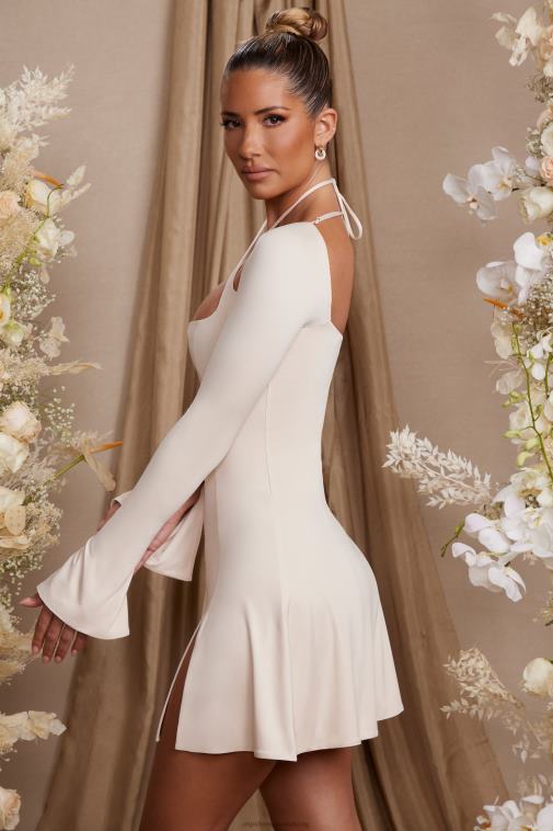 nők Oh Polly krém szalome hosszú ujjú, keresztpántos miniruha 6F8P8273